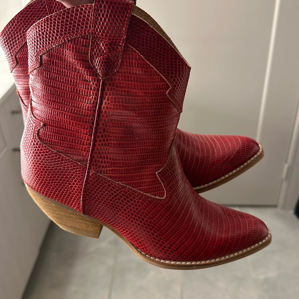 Red cowboy boots